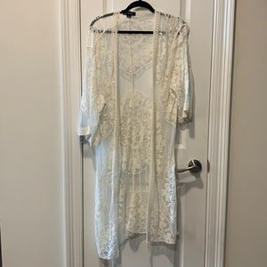 Indigo Poppy lace kimono